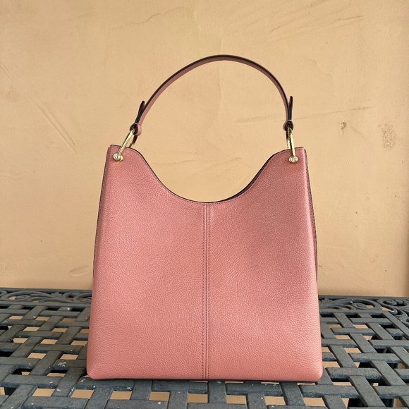 Michael Kors Joan Large Slouchy Hobo Shoulder Bag Sunset Rose Pink - Picture 2 of 10